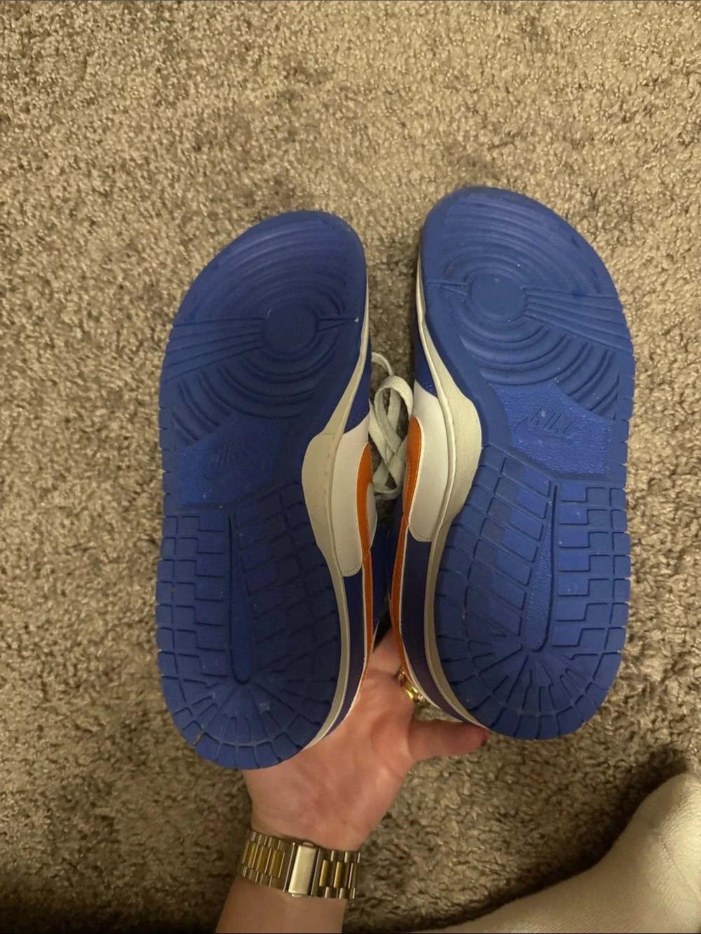 Nike Kids Low-Top Sneakers in Blue, White & Orange
